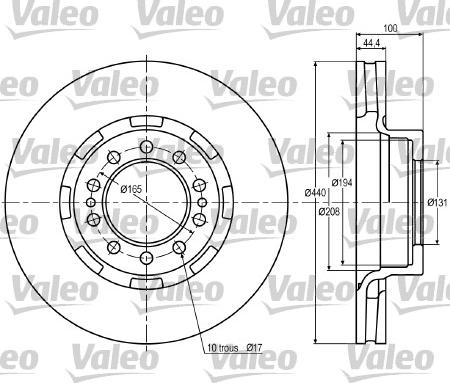 Valeo 187022 - Тормозной диск autosila-amz.com