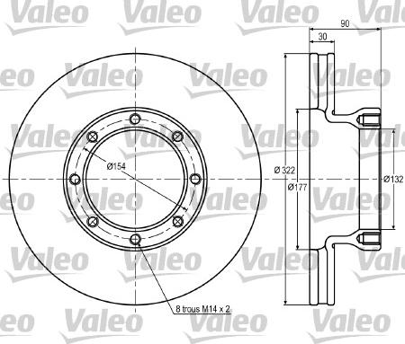 Valeo 187027 - Тормозной диск autosila-amz.com