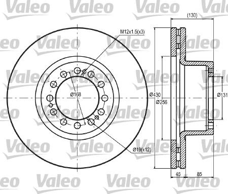Valeo 187075 - Тормозной диск autosila-amz.com
