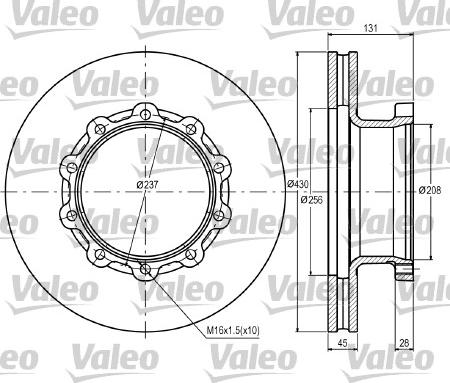 Valeo 187070 - Тормозной диск autosila-amz.com