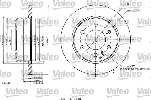 Valeo 187142 - Тормозной диск autosila-amz.com