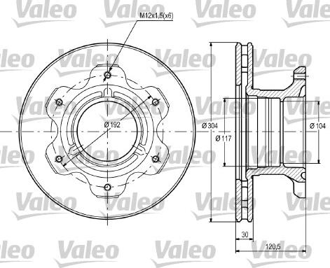 Valeo 187107 - Тормозной диск autosila-amz.com
