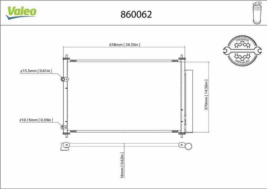 Valeo 860062 - Конденсатор кондиционера autosila-amz.com