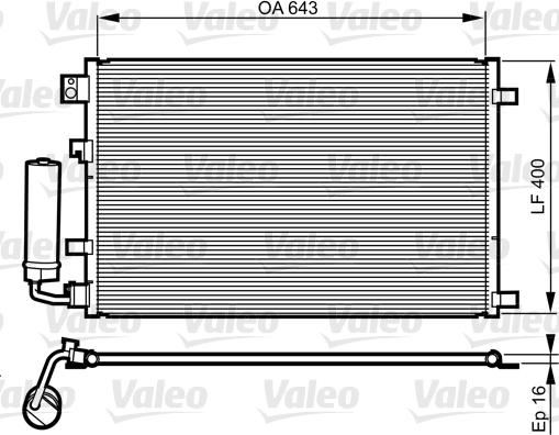 Valeo 814008 - Конденсатор кондиционера autosila-amz.com