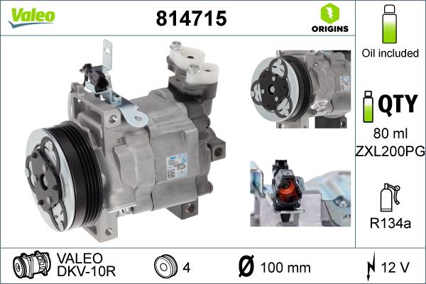 Valeo 814715 - Компрессор кондиционера autosila-amz.com