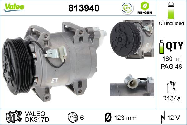 Valeo 813940 - Компрессор кондиционера autosila-amz.com