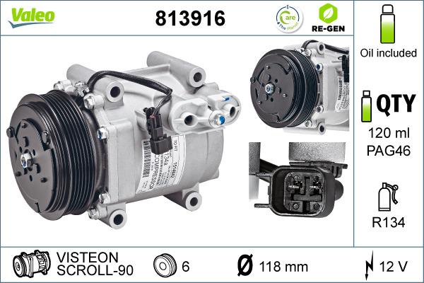 Valeo 813916 - Компрессор кондиционера autosila-amz.com