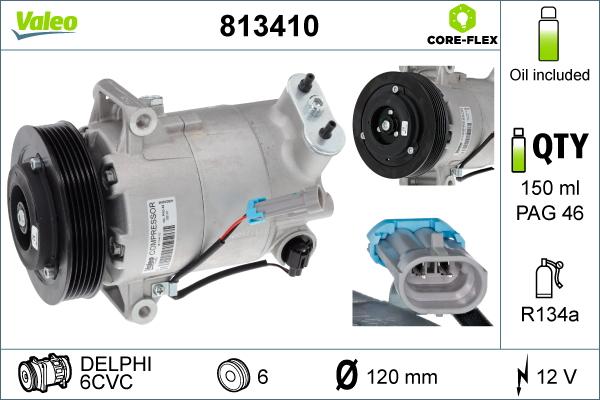 Valeo 813410 - Компрессор кондиционера autosila-amz.com