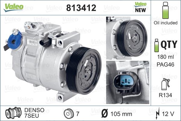 Valeo 813412 - Компрессор кондиционера autosila-amz.com