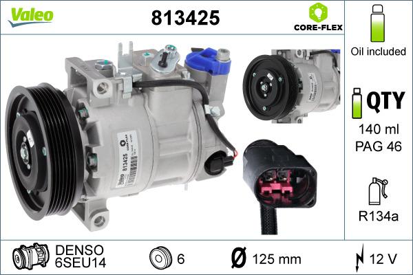 Valeo 813425 - Компрессор кондиционера autosila-amz.com