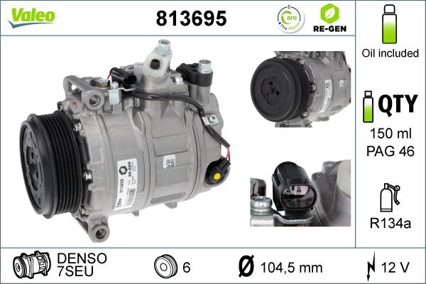 Valeo 813695 - Компрессор кондиционера autosila-amz.com