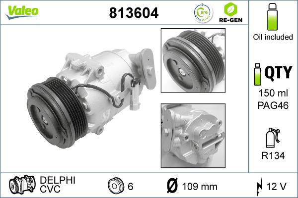 Valeo 813604 - Компрессор кондиционера autosila-amz.com