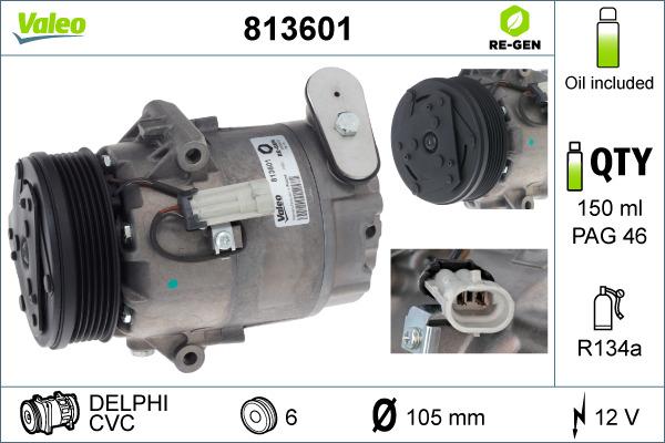 Valeo 813601 - Компрессор кондиционера autosila-amz.com