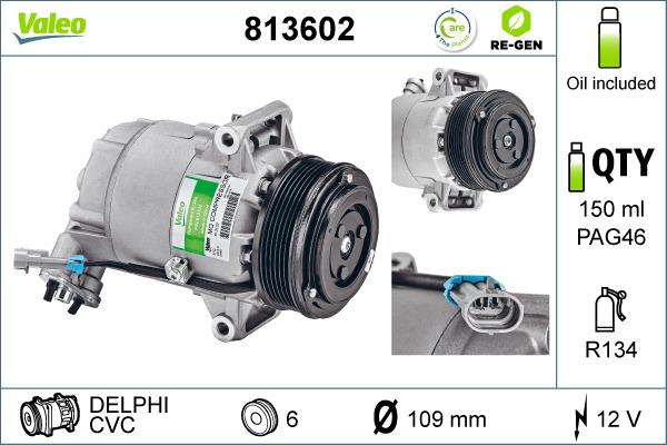 Valeo 813602 - Компрессор кондиционера autosila-amz.com