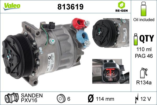 Valeo 813619 - Компрессор кондиционера autosila-amz.com