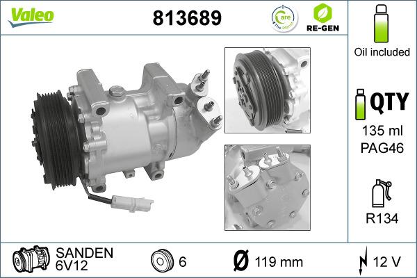 Valeo 813689 - Компрессор кондиционера autosila-amz.com