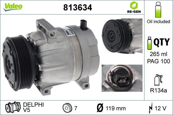 Valeo 813634 - Компрессор кондиционера autosila-amz.com