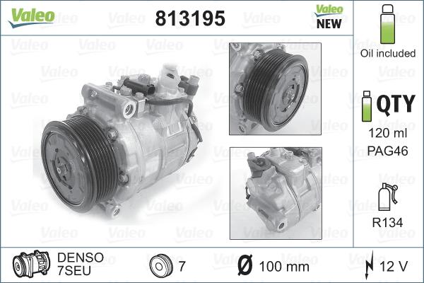 Valeo 813195 - Компрессор кондиционера autosila-amz.com