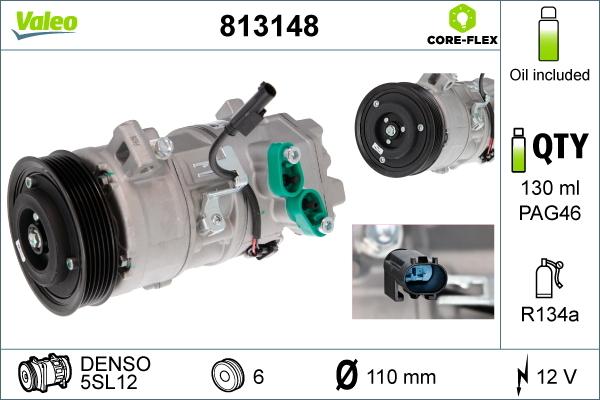 Valeo 813148 - Компрессор кондиционера autosila-amz.com