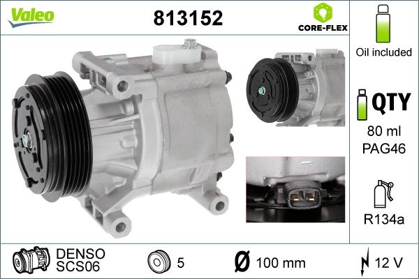 Valeo 813152 - Компрессор кондиционера autosila-amz.com