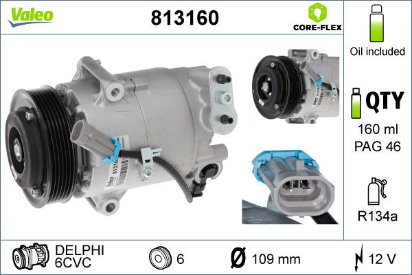 Valeo 813160 - Компрессор кондиционера autosila-amz.com