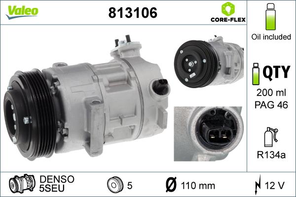 Valeo 813106 - КОМПРЕССОР КОНДИЦИОНЕРА OPEL CORSA D autosila-amz.com