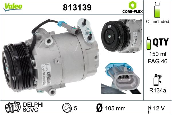 Valeo 813139 - Компрессор кондиционера autosila-amz.com