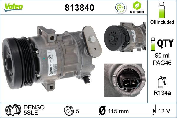 Valeo 813840 - Компрессор кондиционера autosila-amz.com