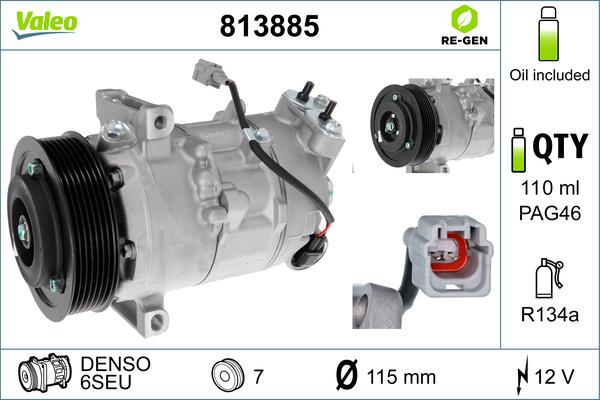 Valeo 813885 - Компрессор кондиционера autosila-amz.com