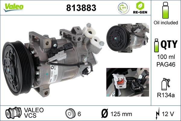 Valeo 813883 - Компрессор кондиционера autosila-amz.com