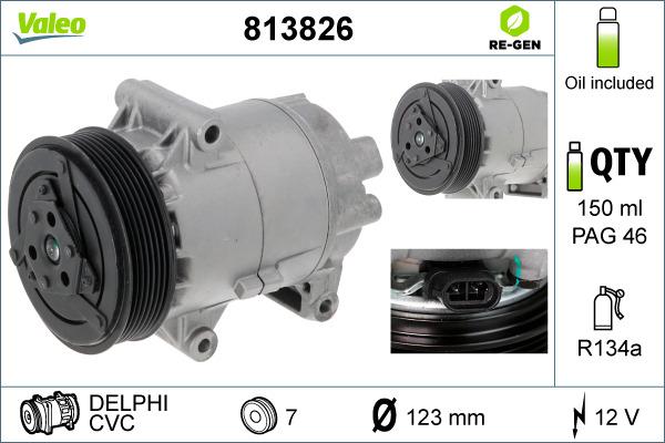 Valeo 813826 - Компрессор кондиционера autosila-amz.com