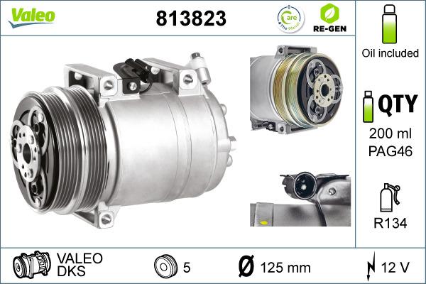 Valeo 813823 - Компрессор кондиционера autosila-amz.com