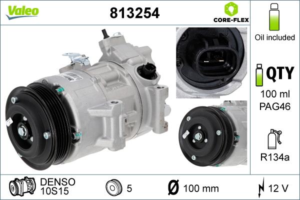 Valeo 813254 - Компрессор кондиционера autosila-amz.com