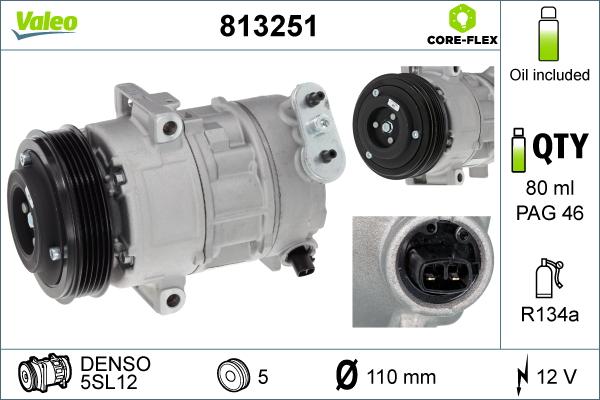 Valeo 813251 - Компрессор кондиционера autosila-amz.com