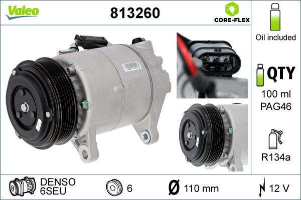 Valeo 813260 - Компрессор кондиционера autosila-amz.com