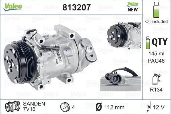 Valeo 813207 - Компрессор кондиционера autosila-amz.com