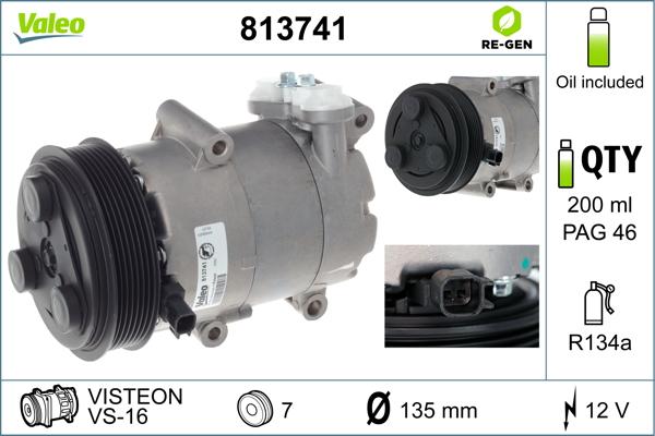 Valeo 813741 - Компрессор кондиционера autosila-amz.com