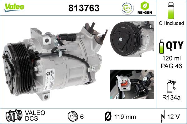 Valeo 813763 - Компрессор кондиционера autosila-amz.com