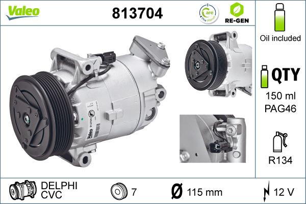 Valeo 813704 - Компрессор кондиционера autosila-amz.com