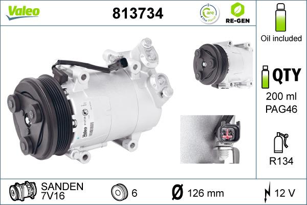 Valeo 813734 - Компрессор кондиционера autosila-amz.com