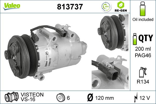 Valeo 813737 - Компрессор кондиционера autosila-amz.com