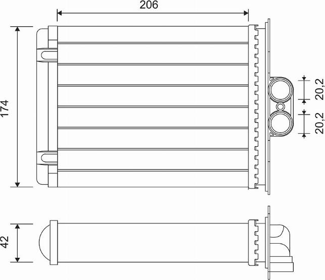 Valeo 812118 - радиатор печки! с AC\ Opel Vectra all 95> autosila-amz.com