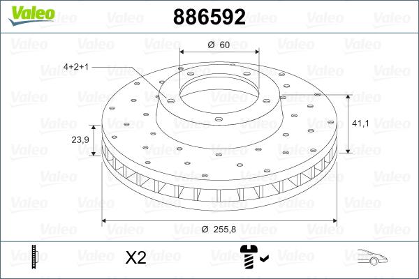 Valeo 886592 - Тормозной диск autosila-amz.com