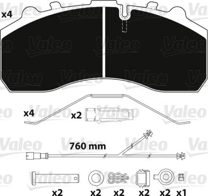 Valeo 882203 - Тормозные колодки, дисковые, комплект autosila-amz.com