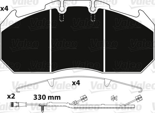 Valeo 882219 - Тормозные колодки, дисковые, комплект autosila-amz.com