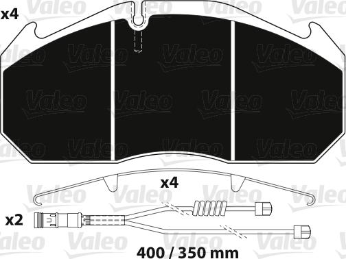 Valeo 882216 - Тормозные колодки, дисковые, комплект autosila-amz.com