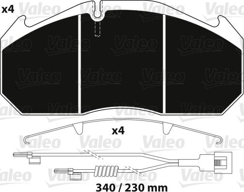 Valeo 882213 - Тормозные колодки, дисковые, комплект autosila-amz.com