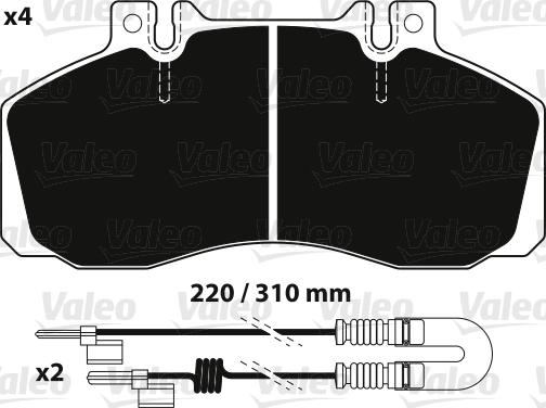 Valeo 882239 - Тормозные колодки, дисковые, комплект autosila-amz.com