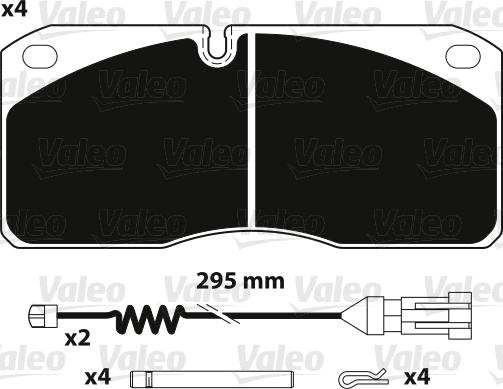 Valeo 882236 - Тормозные колодки, дисковые, комплект autosila-amz.com