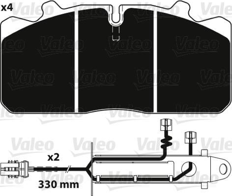 Valeo 882229 - Тормозные колодки, дисковые, комплект autosila-amz.com